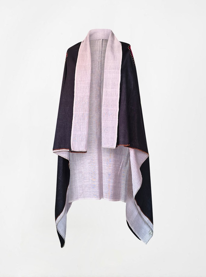 cape infinity duo kala organic cotton black and mauve (double layer) from Fifth Origins