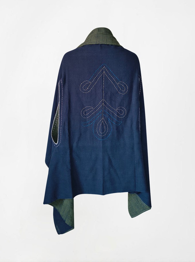 cape infinity duo kala organic cotton blue gold (double layer) from Fifth Origins