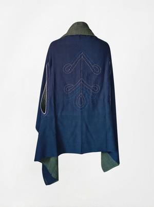 cape infinity duo kala organic cotton blue gold (double layer) from Fifth Origins