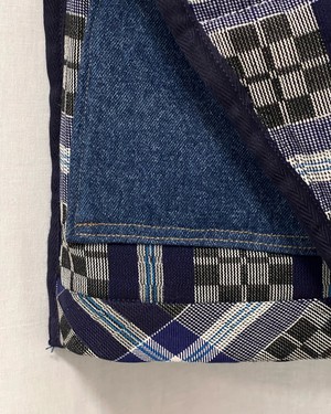 Our "BLUE STRIPES " UNISEX Reversible Blankets Made COAT - S/M/L from Fitolojio Workshop