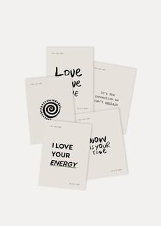 Set of 5 cards via Five Line Label