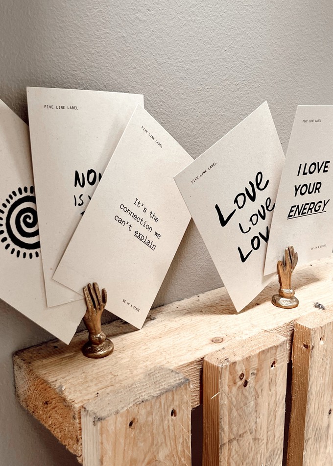 Set of 5 cards from Five Line Label