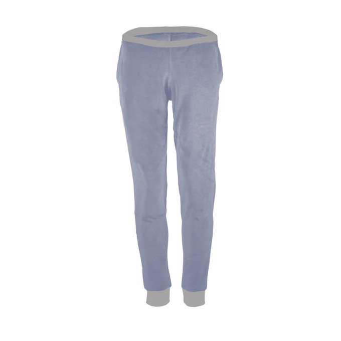 Organic velour pants Hygge light blue / grey from Frija Omina
