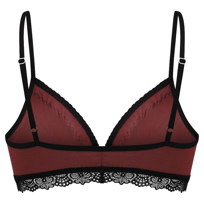 Set: Bio bra + hipster panties Spitze, aubergine from Frija Omina
