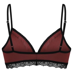 Set: Bio bra + hipster panties Spitze, aubergine from Frija Omina