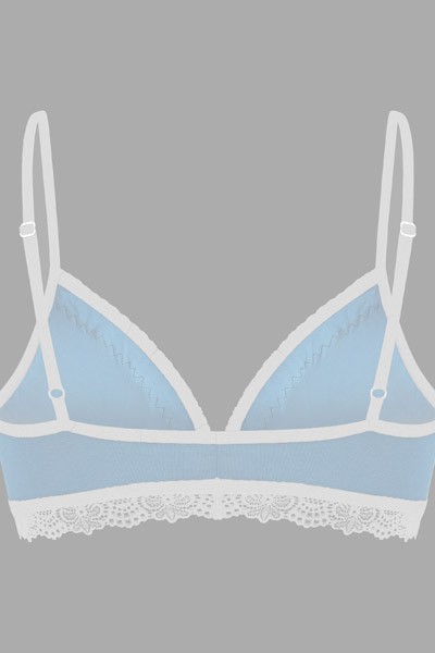 Set: Bio bra + hipster panties Spitze, light blue from Frija Omina