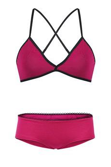 Set: Bio bra + hipster panties, berry via Frija Omina