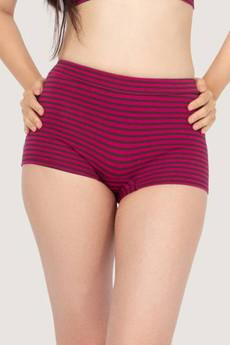 Organic cotton Bikini Shorts Isi berry / stripes via Frija Omina