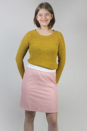 Organic skirt Freudian, summer stripes red / white from Frija Omina