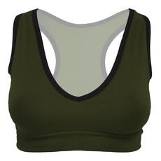 Organic sports top Athla forest (army green) via Frija Omina