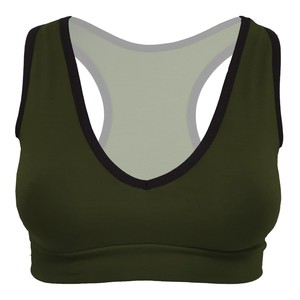 Organic sports top Athla forest (army green) from Frija Omina