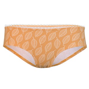 Bio hipster panties Muster Blaetter curry (yellow) from Frija Omina