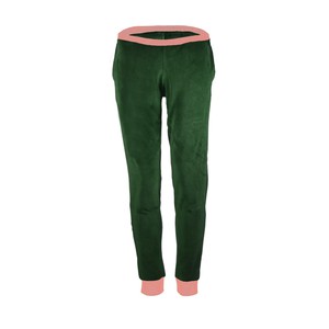 Organic velour pants Hygge smaragd (green) / pink from Frija Omina