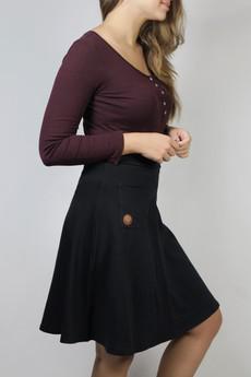 Organic skirt Welle lang black via Frija Omina