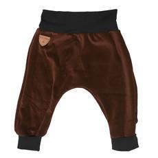 Organic velour pants Hygge mini with growth adaption, brown van Frija Omina