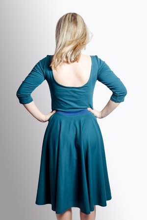 Organic dress Vrida, smaragd/ blue from Frija Omina
