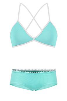 Set: Bio bra + hipster panties, mint via Frija Omina