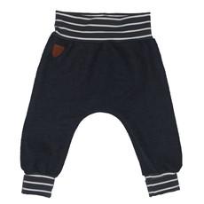 Boiled wool baggy trousers with groth adaption, blue + stripes via Frija Omina