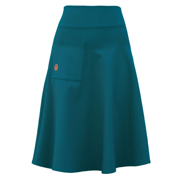 Organic skirt Welle lang, teal (blue) from Frija Omina