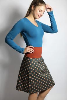 Organic skirt Freudian, brown glitter dots / rust van Frija Omina