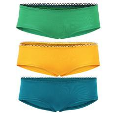 Bio hipster panties set: Saffron, teal, green van Frija Omina