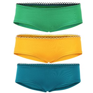 Bio hipster panties set: Saffron, teal, green from Frija Omina