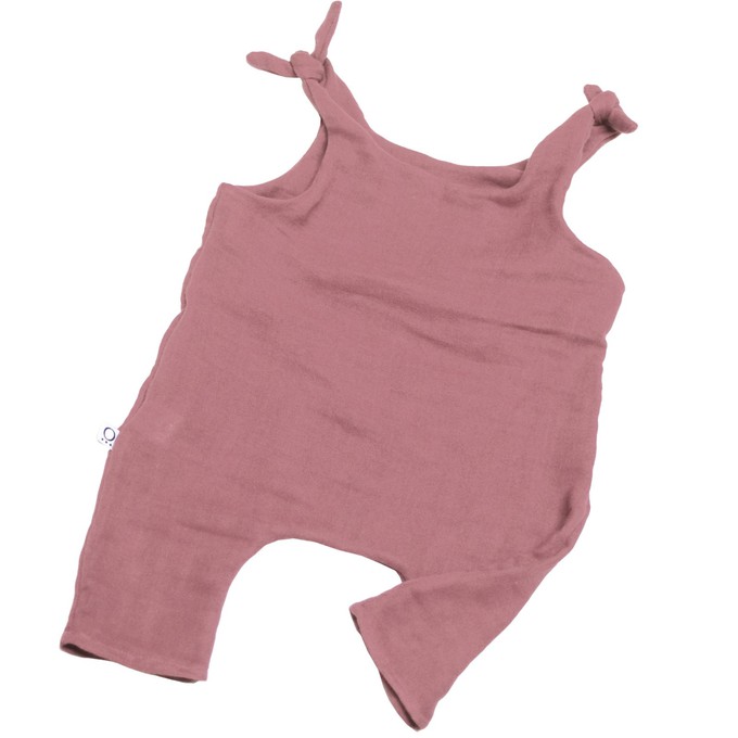 Baby romper from organic muslin antique pink from Frija Omina