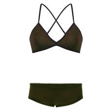 Set: Bio bra + hipster panties, brown via Frija Omina