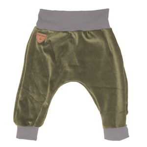 Organic velour pants Hygge mini with growth adaption, olive (green) from Frija Omina