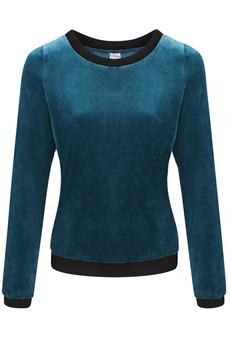 Organic jumper Onne, velour velvet blue van Frija Omina