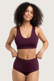 Recycling bikini panties Lorehigh, tinto via Frija Omina