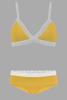 Set: Bio bra + hipster panties Spitze, saffron van Frija Omina