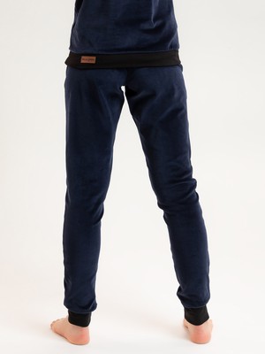 Organic velour pants Hygge blue / black from Frija Omina