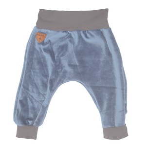 Organic velour pants Hygge mini with growth adaption, light blue from Frija Omina