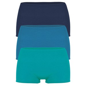 set of 3 organic panties Erna Lake: Indico blue, bluebottle, turquoise from Frija Omina