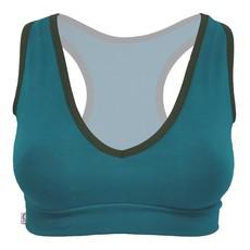 Organic sports top Athla teal (blue) via Frija Omina