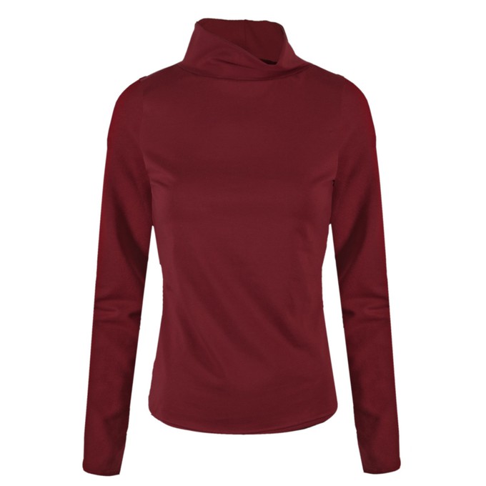 Organic Polo neck shirt Rolli, aubergine (red) from Frija Omina