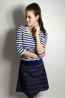 Organic skirt Freudian, blue zig-zag via Frija Omina
