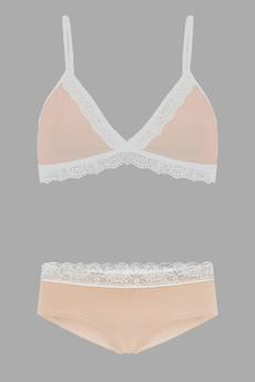 Set: Bio bra + hipster panties Spitze, nude via Frija Omina