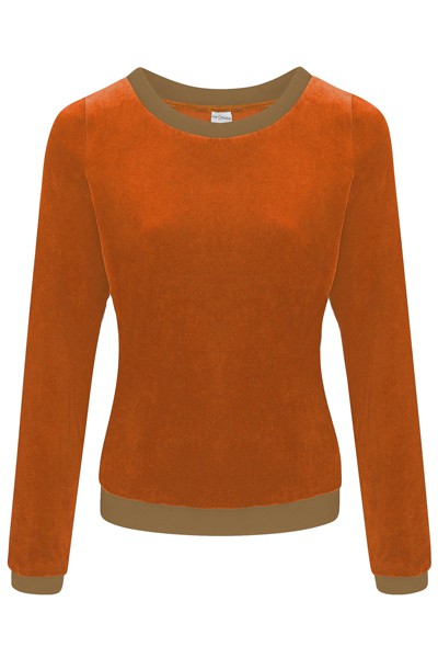 Organic jumper "Onne", velour velvet caramell from Frija Omina