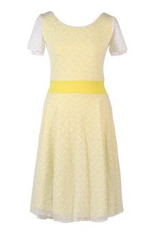 Organic dress Perle lemon (yellow) + white van Frija Omina