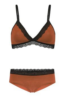 Set: Bio bra + hipster panties Spitze, rust via Frija Omina