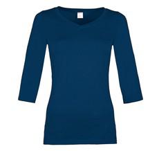 Organic quarter sleeve shirt Winda dark blue via Frija Omina