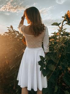 Organic dress Boho Drøm white van Frija Omina