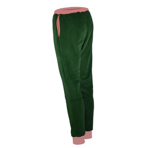 Organic velour pants Hygge smaragd (green) / pink from Frija Omina