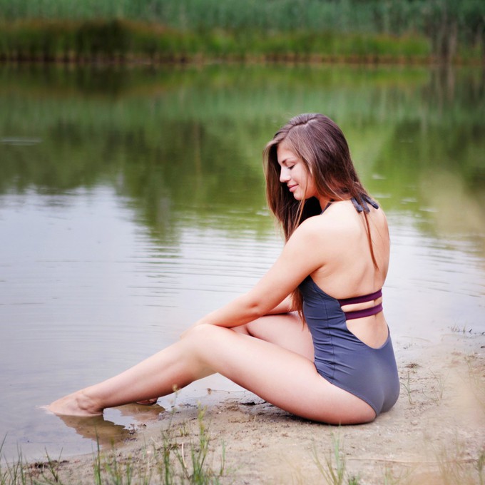 Recycling swimsuit Vroni titan /tinto from Frija Omina