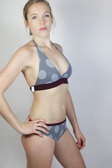 Organic Bikini Fjorde Dots grey / aubergine - sale van Frija Omina