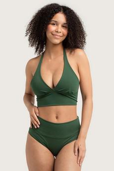 Recycling bikini top Fjordella, olive via Frija Omina