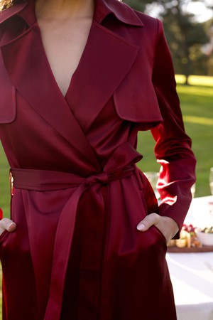 Cameron Satin Trenchcoat from GAÂLA