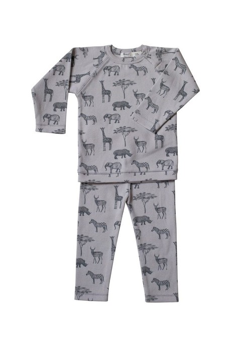 Kinderpyjama 100% biologisch katoen – Safari Grey from Glow - the store